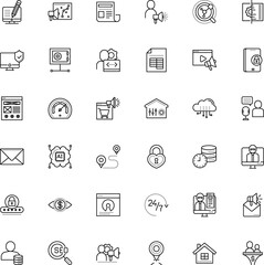 internet vector icon set such as: trip, collaboration, bubble, closed, 24, art, corporate, assistance, code, identity, visitor, unlock, building, check, rounded, idea, cloud, construction, web page
