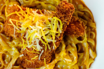 pasta con tiras buffalo