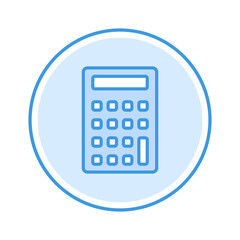 calculator icon vector illustration. calculator icon blue circle design.