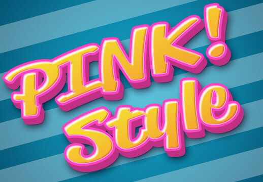 Pink Pop Text Style Mockup