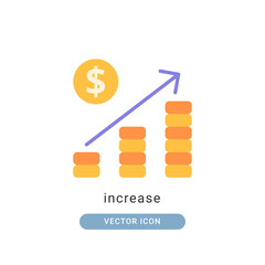 increase icon vector illustration. increase icon flat design.