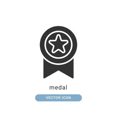 medal icon vector illustration. medal icon glyph design.
