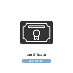 certificate icon vector illustration. certificate icon glyph design.