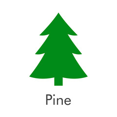 Árbol de navidad. Símbolo abeto. Logotipo con silueta de árbol con ramas en color verde