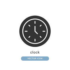 clock icon vector illustration. clock icon glyph design.