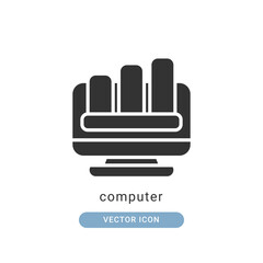 computer icon vector illustration. computer icon glyph design.
