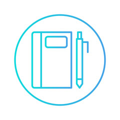 note book icon vector illustration. note book icon gradient design.