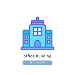 Fototapeta premium office building icon vector illustration. office building icon lineal color design.