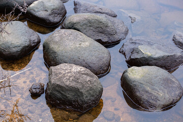 Large rocks in the water