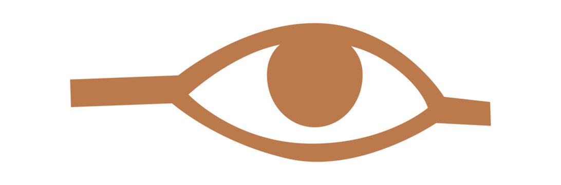 Eye of Horus or Ra or wadjet, ancient Egyptian religious symbol cartoon vector illustration. Falcon eye of sun god, protective amulet symbol of royalty