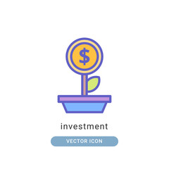 investment icon vector illustration. investment icon lineal color design.