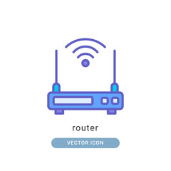 router icon vector illustration. router icon lineal color design.