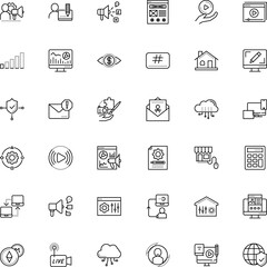 internet vector icon set such as: store, analyzing, activity, banking, conference, face, plan, shop, threat, eye, designer, light, hashtag, no, organization, teach, gardening, simple, cooking