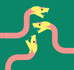 Three snakes