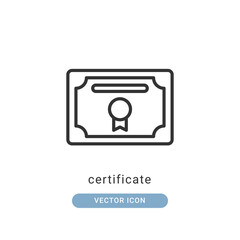 certificate icon vector illustration. certificate icon outline design.