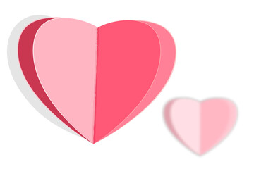 Paper heart isolated on white background. Half heart icon design. Love symbol. Valentines, Mother day, romantic or wedding concept. Stock vector illustration.