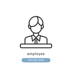 employee icon vector illustration. employee icon outline design.