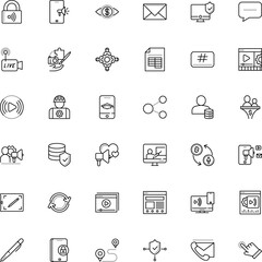 internet vector icon set such as: process, crypto, circle, rotate, quality, site, computing, cap, power, funnel, travel, bank, guitar, cycle, contract, sales, contact, hash, chalkboard, hard hat