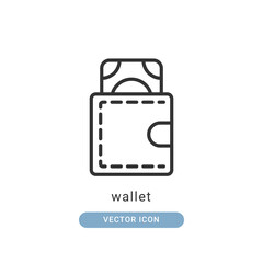 wallet icon vector illustration. wallet icon outline design.