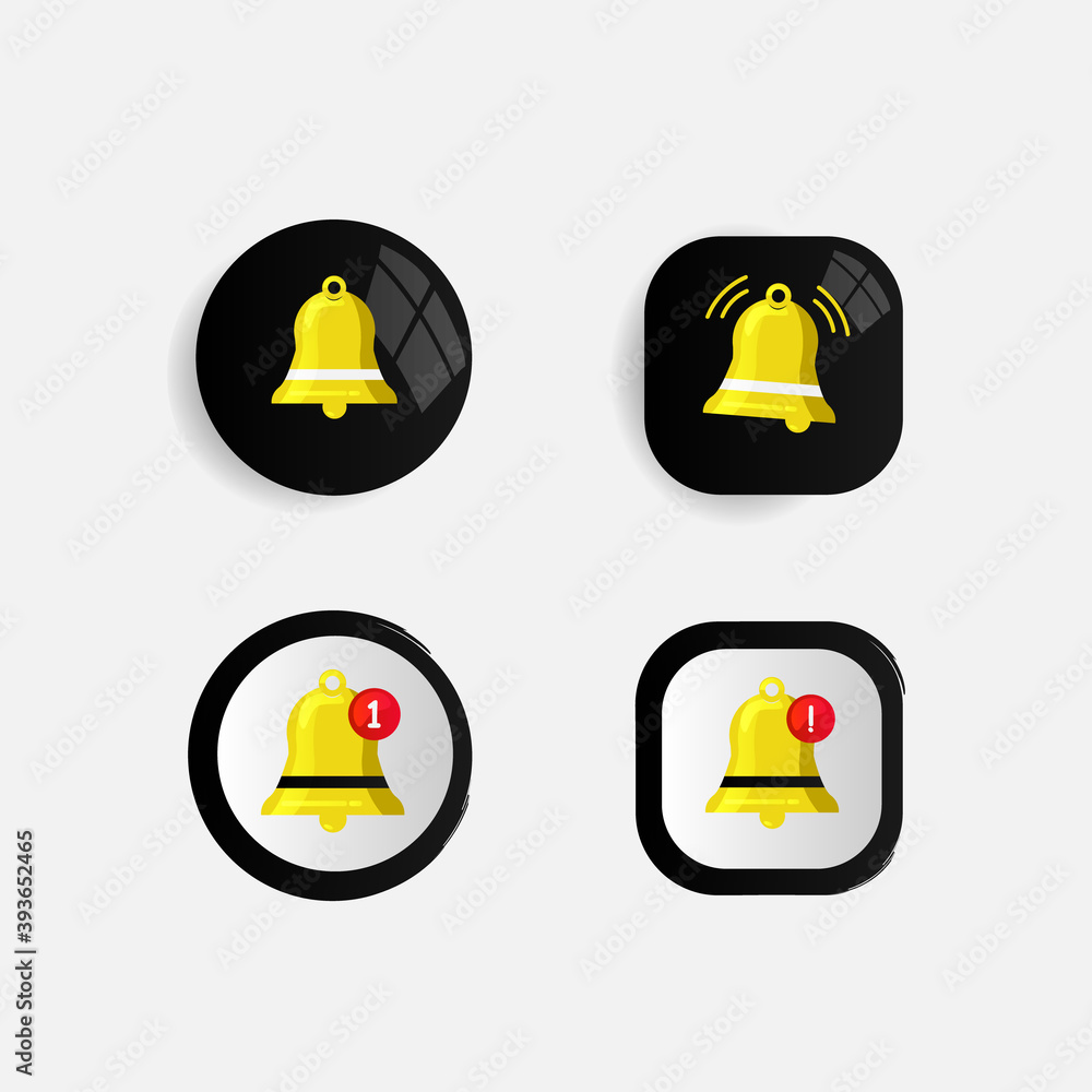 Poster set of modern notification icon collection design isolated