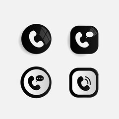 Set of modern contact icon collection design isolated