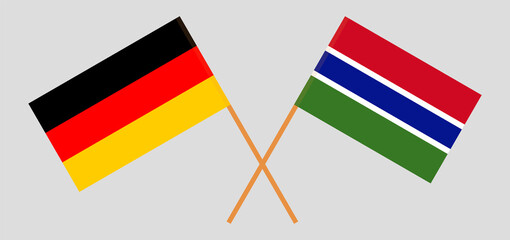 Crossed flags of the Gambia and Germany