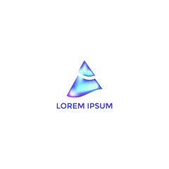 ILLUSTRATION TRIANGLE WITH GRADIENT COLOR MODERN LOGO DESIGN VECTOR 