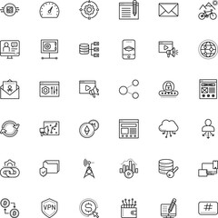 internet vector icon set such as: frame, cycle, ppc, solution, ui, signal, machine, e-commerce, padlock, postage, fuel, chi, school, power, sync, outline, stock, monitor, follow, recovery, auto