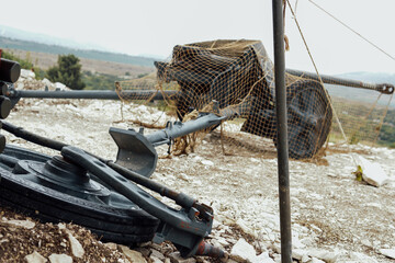 artillery weapons for firing in war by the military