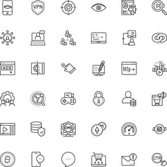 internet vector icon set such as: tube, growth, help, romantic, e learning and education, firewall, zoom, star, cursor, blogging, gamepad, news, through, secret, hyperlink, cash, gaming, electronic