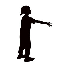 a boy body silhouette vector