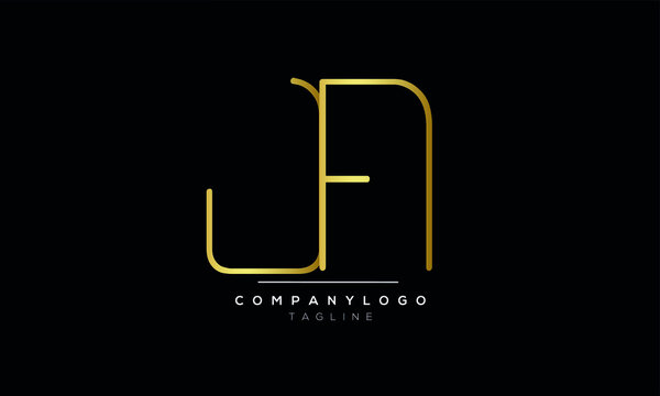  Alphabet letters Initials Monogram logo JFA