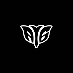 Naklejka premium A G Initials bow arrow, simple modern minimalist design. black and white.