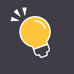 Light bulb icon. Symbol of idea. Shining electric lamp illustration.