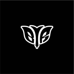 B R Initials bow arrow, simple modern minimalist design. black and white.