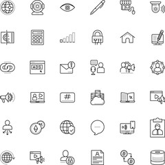 internet vector icon set such as: send, window, wi, survey, forbidden, story, no, spam, interface, webtv, private, web hosting, bitcoin symbol, hosting server, metal, conversation, sales, dot, net