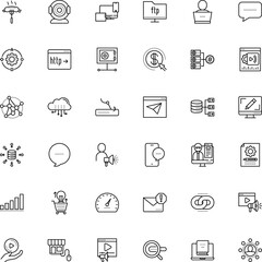 internet vector icon set such as: innovation, protect, protocol, transfer, unlimited, sticker, farm, cooked, revenue, engine, seminar, prototype, freelance, roasted, plan, hot, designer, freelancer