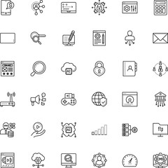 internet vector icon set such as: live stream, web page, dialog, letter, loupe, modem, heart, calculation, source, hand, audio, cyber, touchscreen, game, measure, car, geography, corporate, plugin