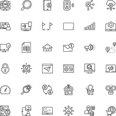 internet vector icon set such as: agreement, unlimited, undesirable, structure, measurement, prohibited, buying, bitcoin, cyber, pack, journey, sticker, guard, chat, path, register, connect, mockup