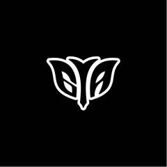 G A Initials bow arrow, simple modern minimalist design. black and white.