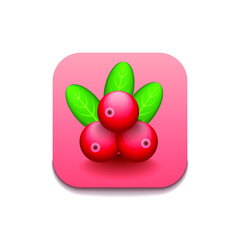 Red Lingonberry Food Logo Vector Symbol Icon Design Style
