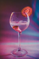 alcoholic drink glass with ice