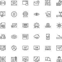 internet vector icon set such as: learning, storage, outsource, young, coin, mask, print, undesirable, look, hd, member, editable, cinema, leadership, safe, tablet, focus, view, watch, console, text