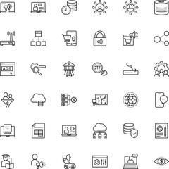 internet vector icon set such as: unlock, cartoon, modem, find, download, miner, power, cracker, agreement, dot, filled, print, touch, net, e-book, speaker, cell, growth, real, connect, upload, book
