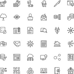 internet vector icon set such as: resume, activity, monitor, isometric, landing, time, shape, wealth, wrong, e-learning, intelligence, solution, delete, calculation, interview, electricity, clean