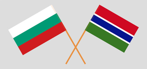 Crossed flags of Bulgaria and the Gambia