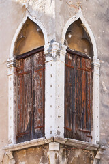 Old wooden windows, venice, italy, europe
