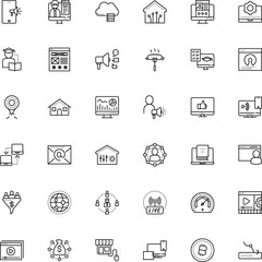 internet vector icon set such as: reel, share, tag, place, construction, structure, community, youtube, exam, grill, bag, link, graph, newsletter, lead, synchronization, programming, barbecue