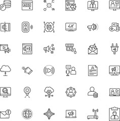 internet vector icon set such as: artificial, employee, manager, interface, school, close, console, simple, electrical, position, quality, modem, group, road, call, worker, location, paper, notepad