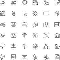 internet vector icon set such as: shop, material, evermore, countdown, inventions, grill, correspondence, speaker, voice, science, charge, watch, statistic, touch, report, magnification, rate, meal